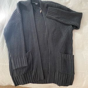 Aerie Woven Open Knit Cardigan